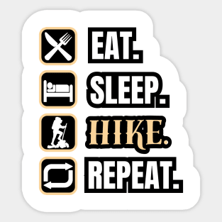 Eat Sleep Hike Repeat Sticker